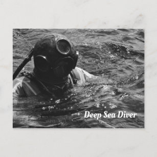 Old Deep Sea Diving Helmet Postcard