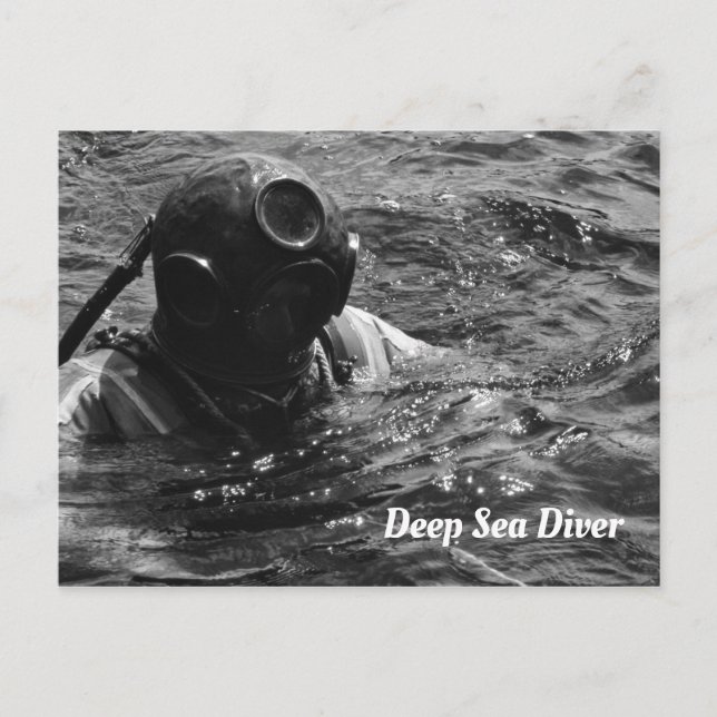 Old Deep Sea Diving Helmet Postcard (Front)