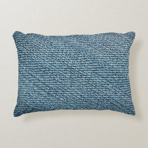 Old denim fabric background texture. abstract, anc decorative cushion