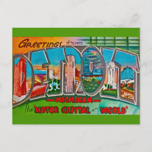 Old Detroit Michigan Greeting Postcard