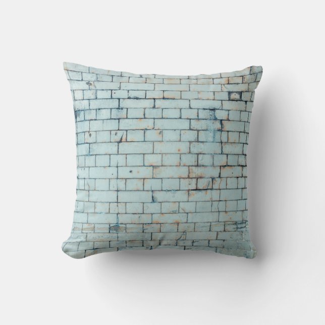 Old dirty white brick wall backgroundabstract, age cushion (Front)