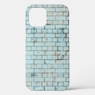 Old dirty white brick wall backgroundabstract, age iPhone 12 case