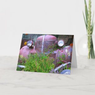 Old Dodge Abandoned to Wild Flowers Greeting Card