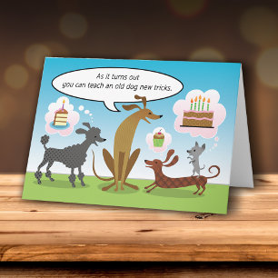 Old Dog Humour Cupcake Birthday Cake Card