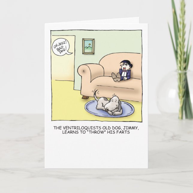 Old Dog Humourous Birthday Card (Front)