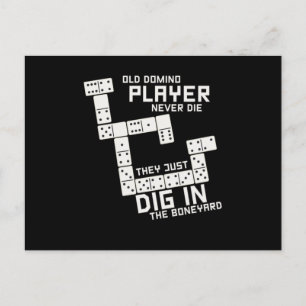Old Domino Player Dominoes Tiles Puzzler Game Gift Postcard