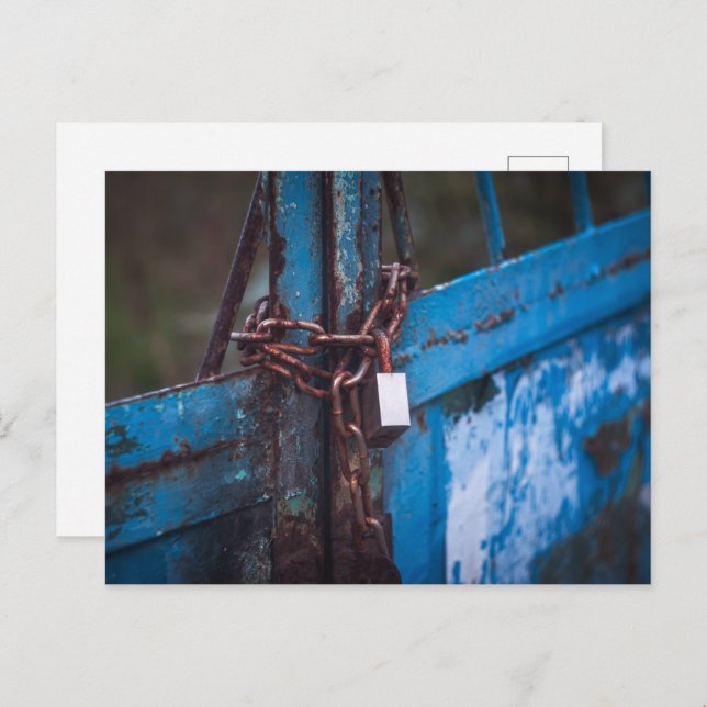 Old door lock postcard (Front/Back)