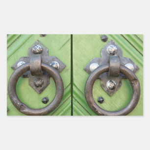 Old door rectangular sticker