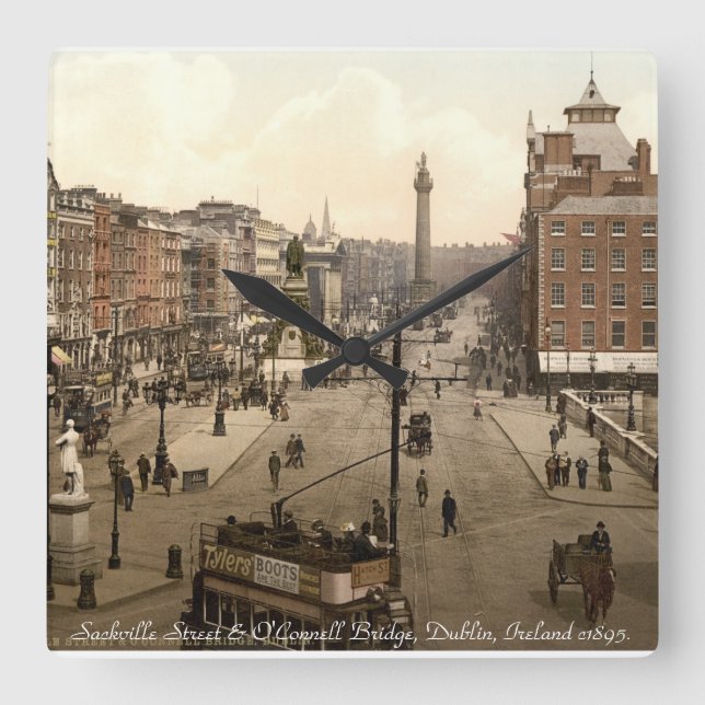 Old Dublin Ireland wall clock, Sackville Street Square Wall Clock (Front)