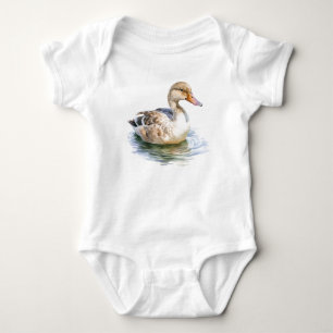 Old Duck Swimming in Pond Baby Bodysuit