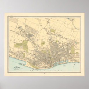 Old Dundee Scotland Map (1912)  Poster
