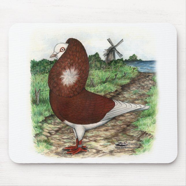 Old Dutch Capuchine Pigeon Mouse Pad (Front)