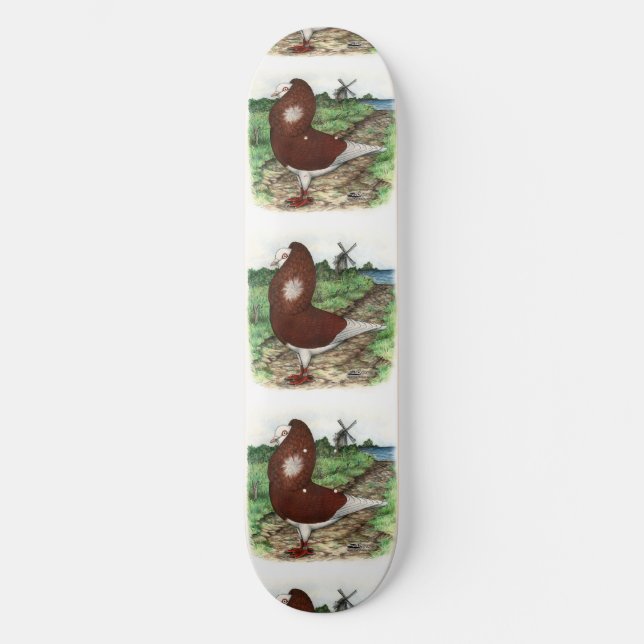 Old Dutch Capuchine Pigeon Skateboard (Front)