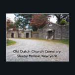 Old Dutch Church Cemetery in Sleepy Hollow, NY Postcard<br><div class="desc">Burial tombs in the Old Dutch Church Cemetery in Sleepy Hollow,  New York</div>