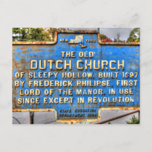 Old Dutch Church Sleepy Hollow Sign Postcard