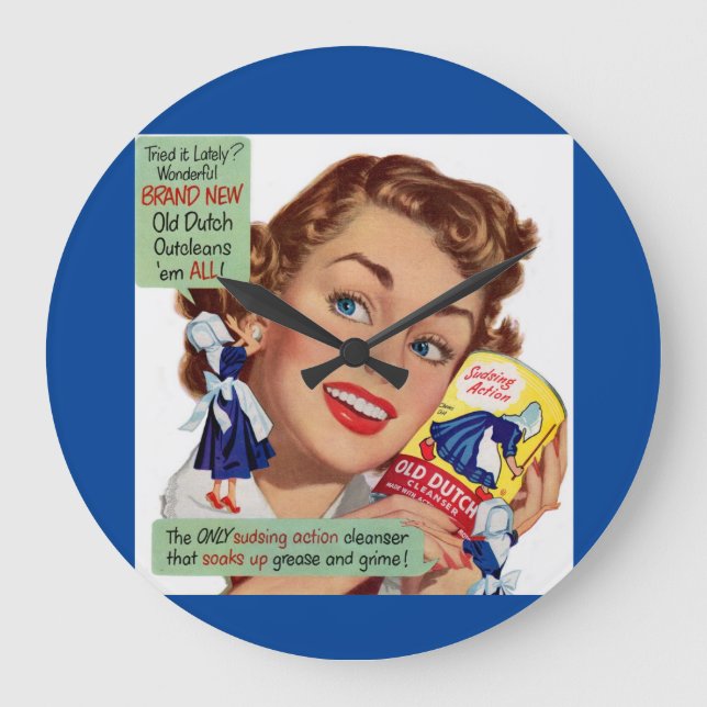 Old Dutch Cleanser lady Large Clock (Front)