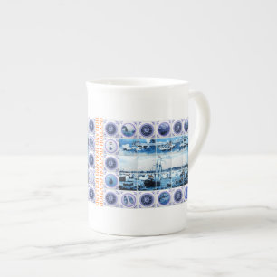 Old Dutch Maritime Holland Delftware Style Bone China Mug