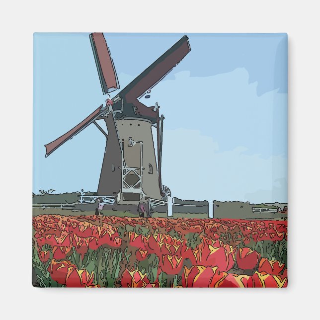 Old Dutch Windmill Magnet (Front)