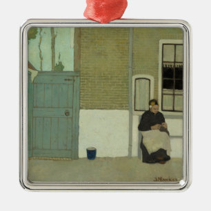 Old Dutch Woman in Front of her House (Jan Mankes) Metal Tree Decoration