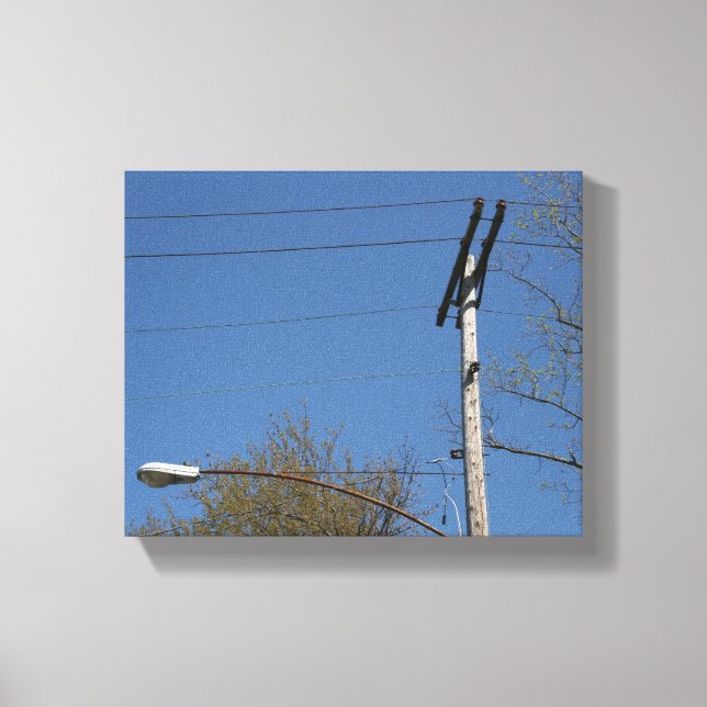 Old Electric Utility Pole Canvas Print (Front)