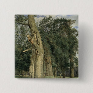 Old elms in Prater, 1831 15 Cm Square Badge