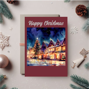 Old England at Christmas Holiday Card