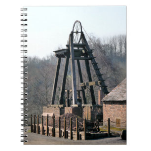 OLD ENGLAND PITHEAD WINDING WHEEL SPIRAL NOTEBOOK