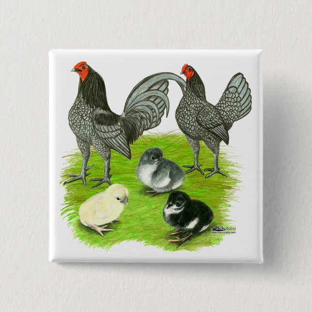 Old English Blue Game Family 15 Cm Square Badge (Front)