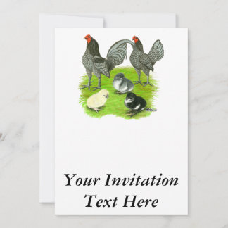 Old English Blue Game Family Invitation