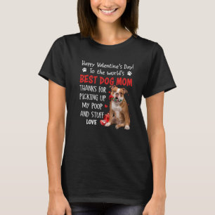 Old English Bulldog Best Dog Mum Valentines Day Fu T-Shirt