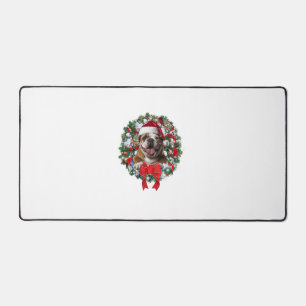 Old English Bulldog Christmas Wreath Decoration Xm Desk Mat