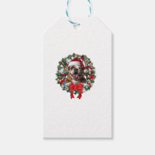 Old English Bulldog Christmas Wreath Decoration Xm Gift Tags