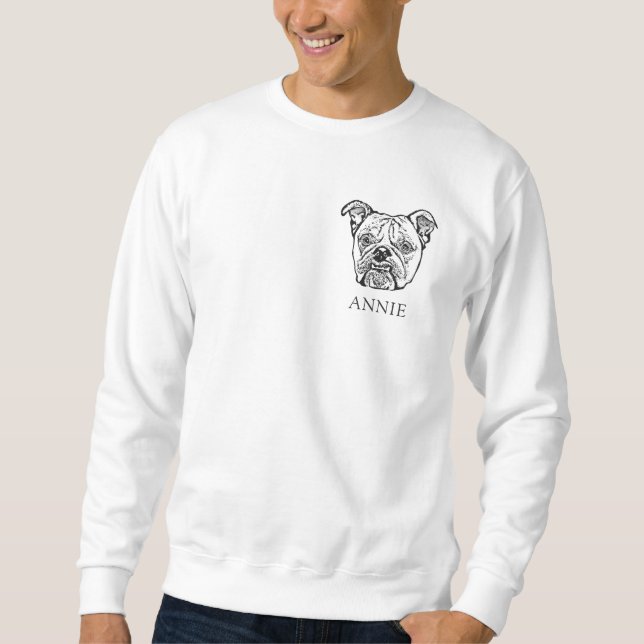 Old English Bulldog Hand Drawing Personalised Sweatshirt (Front)