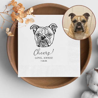 Old English Bulldog Personalised Cheers Napkins