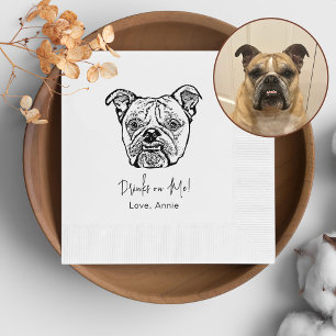 Old English Bulldog Personalised Drink On Me Napkin
