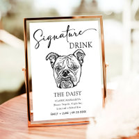 Old English Bulldog Wedding Signature Drink Sign