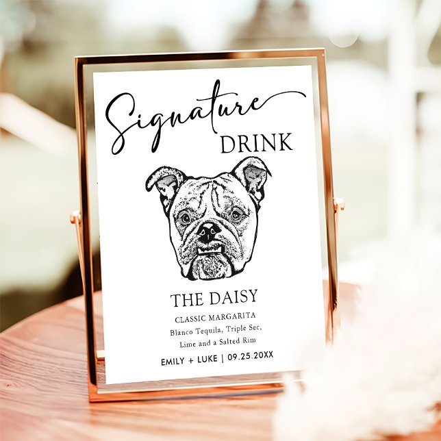 Old English Bulldog Wedding Signature Drink Sign (Creator Uploaded)