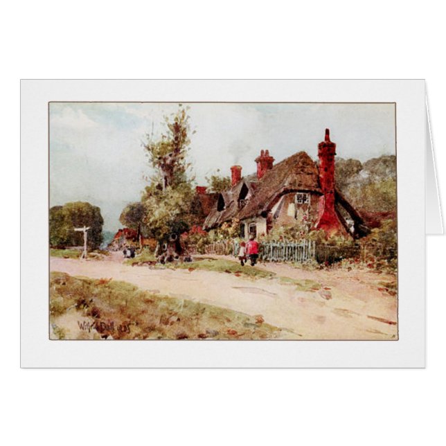 Old English Cottage by Wilfrid Ball on Cards (Front Horizontal)