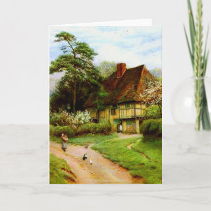 Old English Country Cottage Greeting Cards