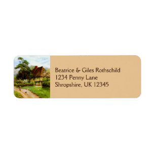 Old English Country Cottage Return Address Labels
