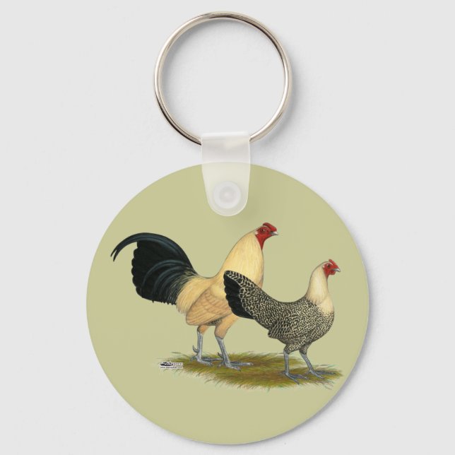 Old English Cream Buttercups Key Ring (Front)