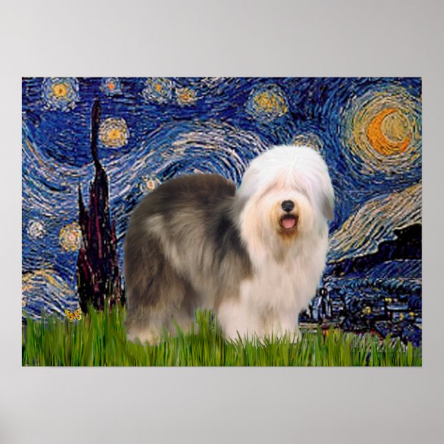 Old English (F)  - Starry Night Poster (Front)