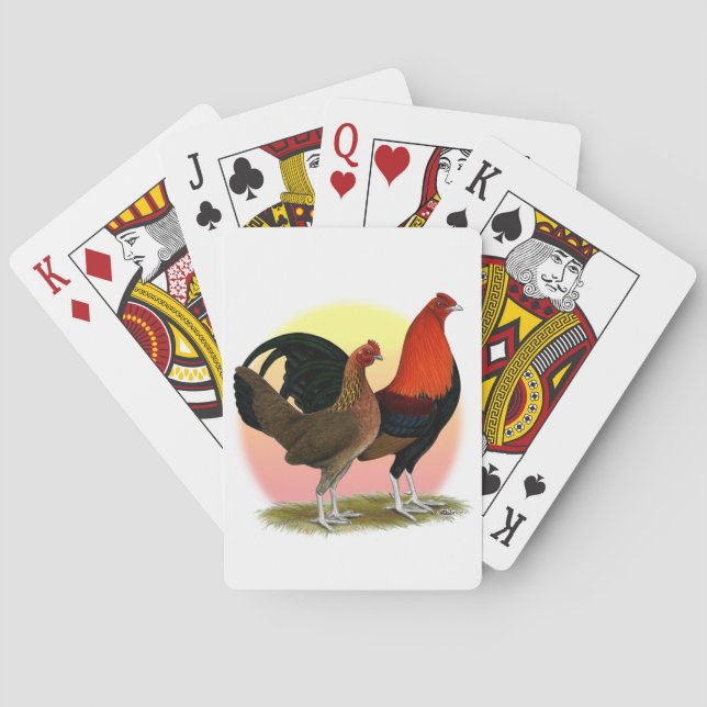 Old English Game Bantam:  BB Red Playing Cards (Back)