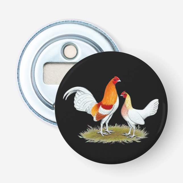 Old English Game Bantam:  Red Pyle Bottle Opener (Front)
