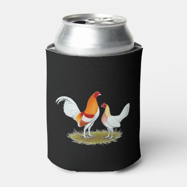Old English Game Bantam:  Red Pyle Can Cooler (Can Front)
