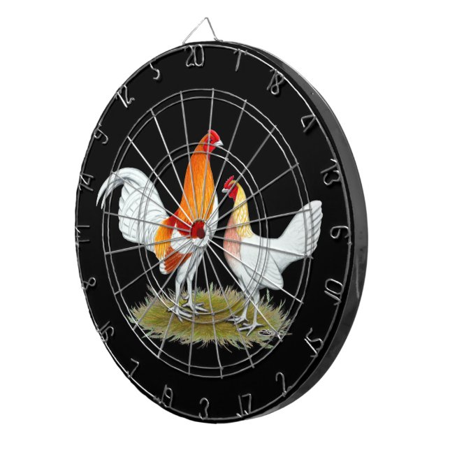 Old English Game Bantam:  Red Pyle Dartboard (Front Right)