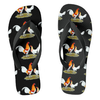 Old English Game Bantam: Red Pyle Flip Flops