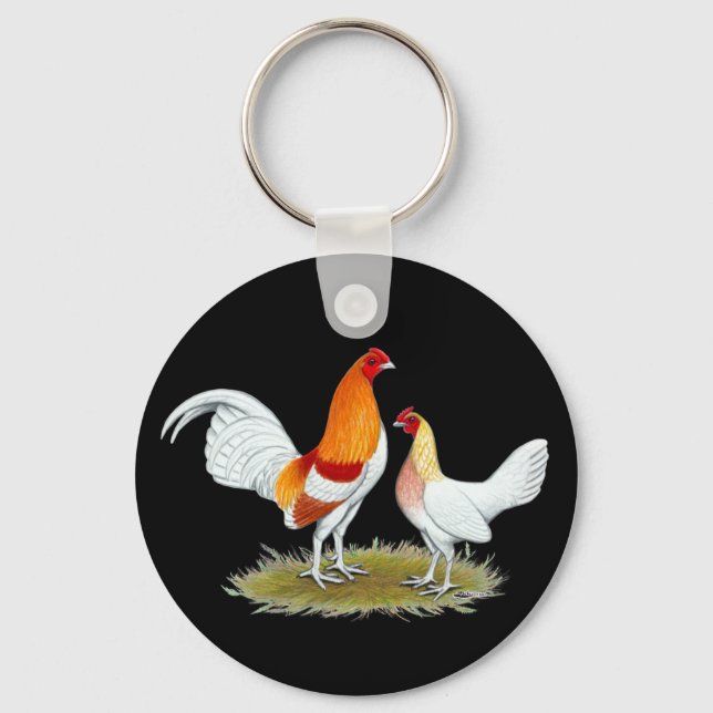 Old English Game Bantam:  Red Pyle Key Ring (Front)