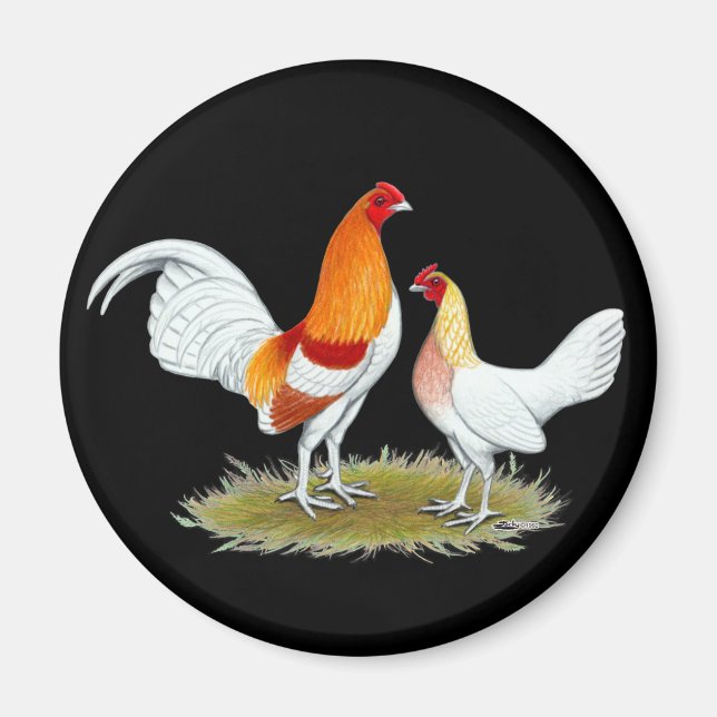 Old English Game Bantam:  Red Pyle Magnet (Front)