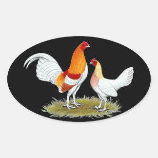 Old English Game Bantam: Red Pyle Oval Sticker